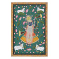 Hand-Painted Shrinathji Lotus Pichwai Painting | Nathdwara Devotional Art