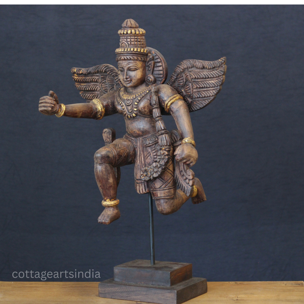 Wooden Garuda Divine Protector Idol