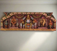 Wooden Hand Carved  Wall Panel Tirupati Balaji