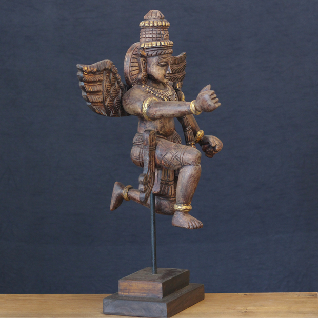 Wooden Garuda Divine Protector Idol