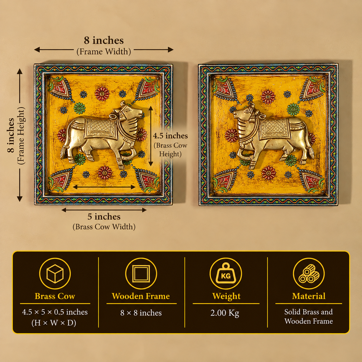 Brass Cow pair