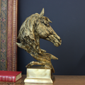 Handcrafted Brass Horse Sculpture | Equestrian Home Decor