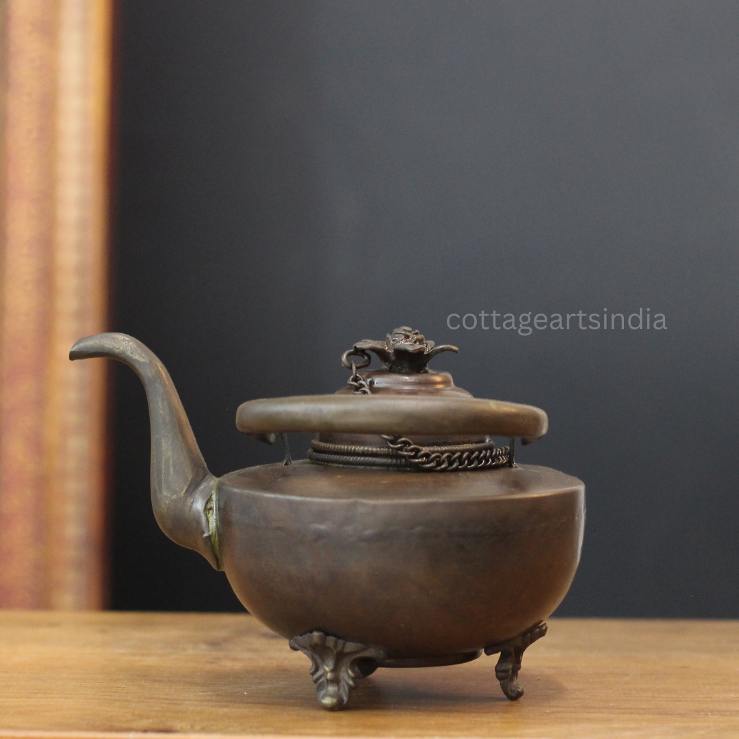 Antique Copper Tibetan Teapot | Handcrafted Home Decor