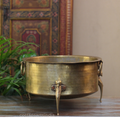 Brass Vintage Carved Planter