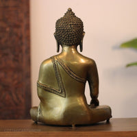 Brass Buddha Statue | Meditation & Blessing Pose Sculpture