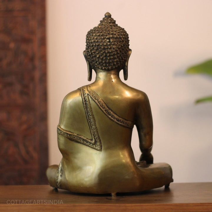 Brass Buddha Statue | Meditation & Blessing Pose Sculpture