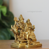 Handcrafted Brass Shiva Parivar Idol – Lord Shiva, Parvati, Ganesha & Kartikeya Family Statue