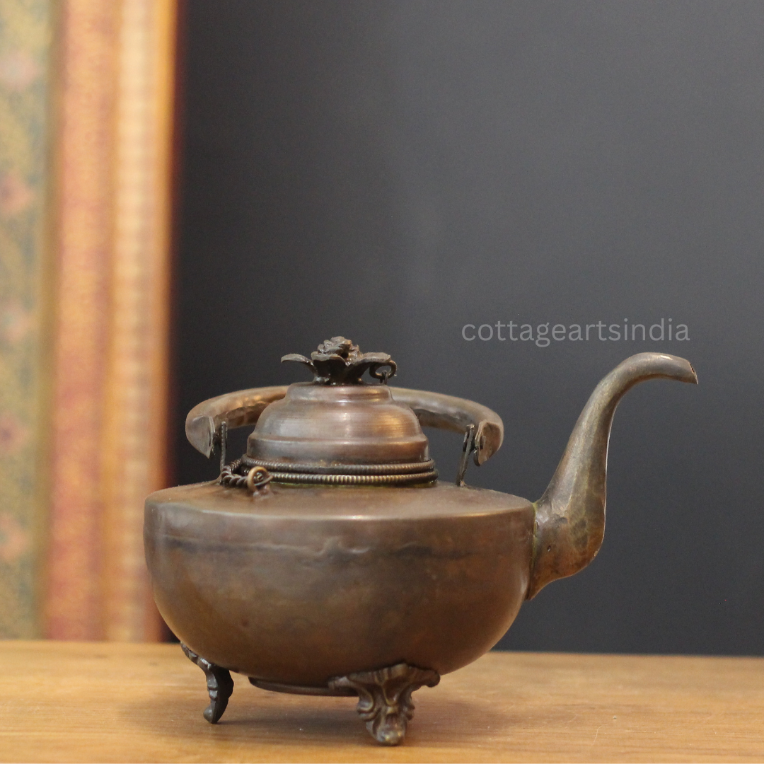 Antique Copper Tibetan Teapot | Handcrafted Home Decor