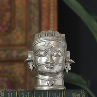 Brass Shiva Mukhlingam Silver Finish