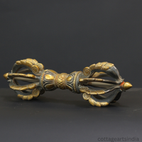 Brass Dorje Vajra – Matte Black & Antique Gold Finish