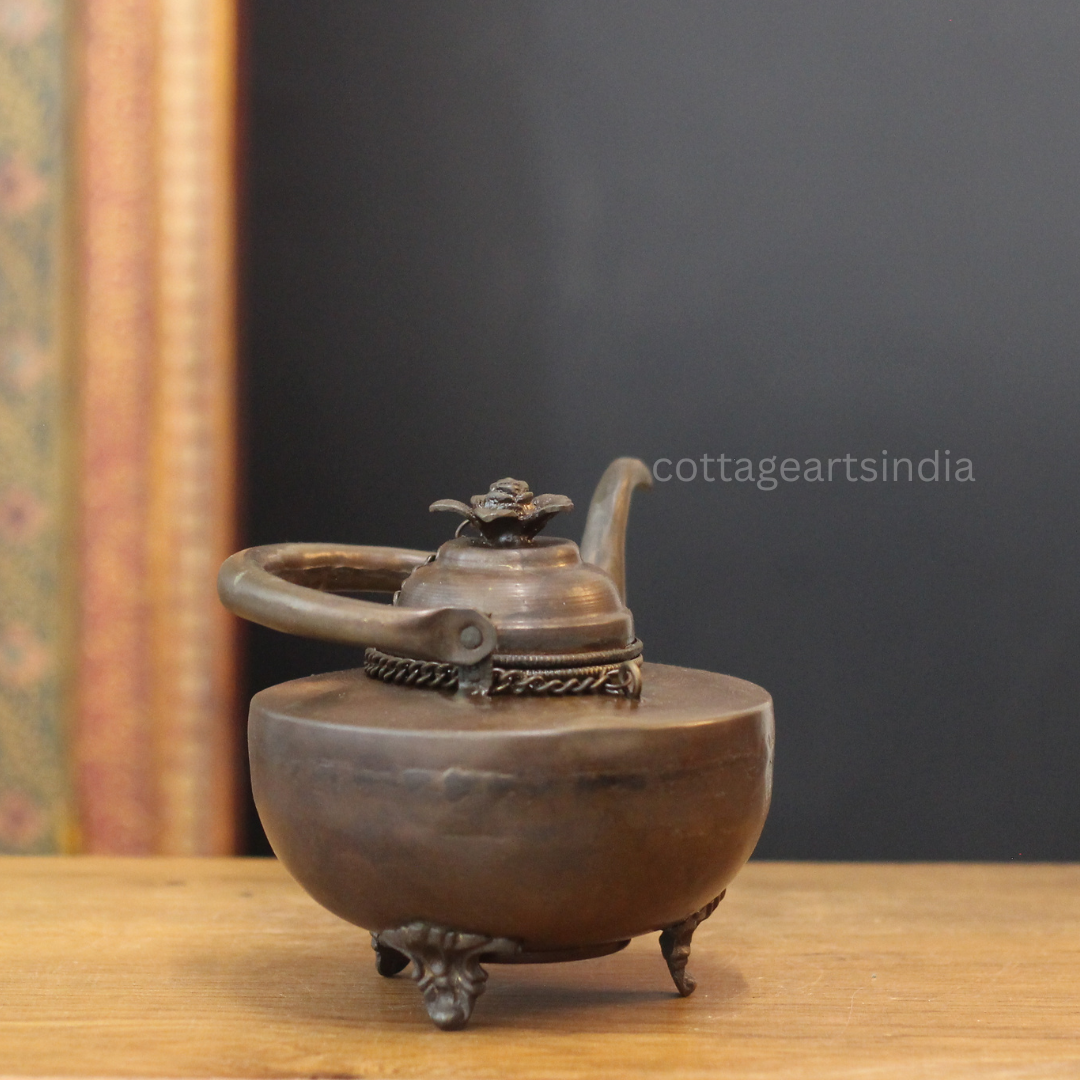 Antique Copper Tibetan Teapot | Handcrafted Home Decor