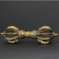 Brass Dorje Vajra – Matte Black & Antique Gold Finish