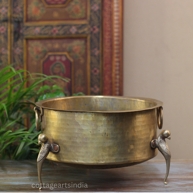 Brass Vintage Carved Planter