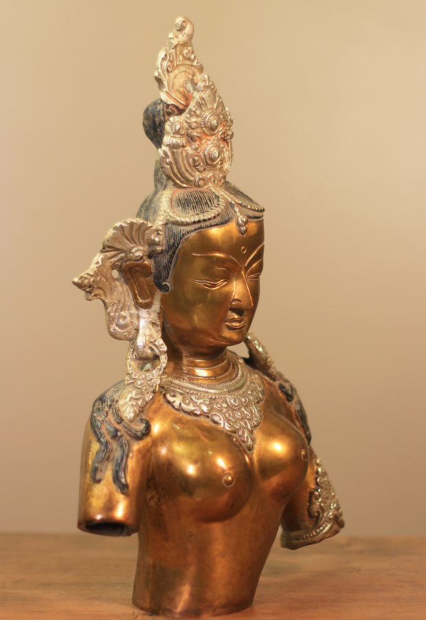 Brass Tara Bust Copper Finish