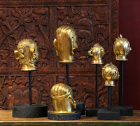 Set of Six -Brass Mukhlingams and Gauri Head