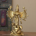 18-Armed Brass Goddess Durga Mahishasuramardini | Durga Sculpture