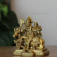 Handcrafted Brass Shiva Parivar Idol – Lord Shiva, Parvati, Ganesha & Kartikeya Family Statue