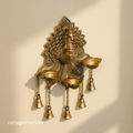 Handcrafted Brass Peacock Wall Hanging with 3 Diyas & Bells | Traditional Indian Wall Décor