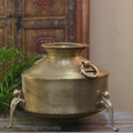 Brass Vintage Carved Planter