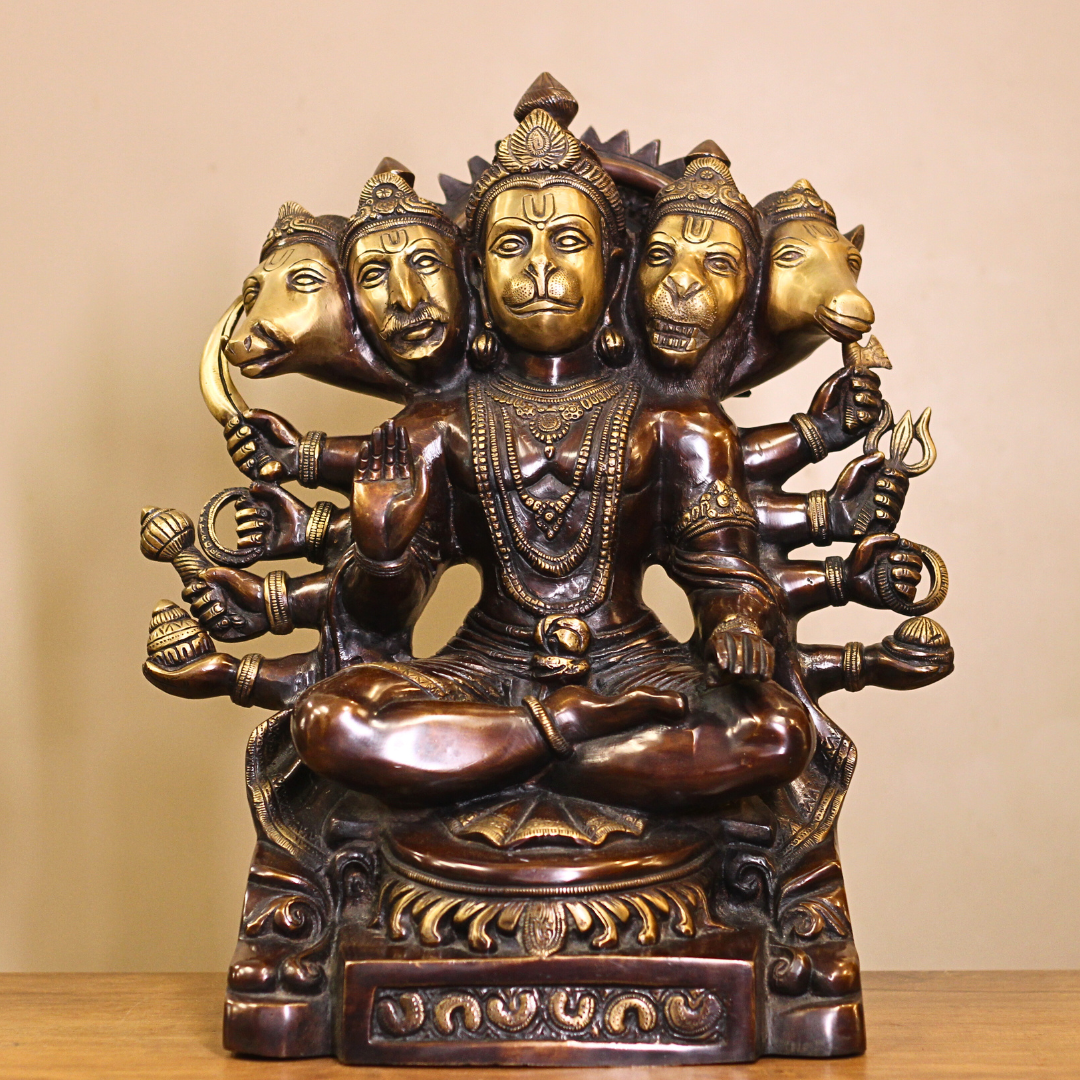 Brass Panchmukhi Hanuman 16"inches
