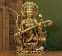 Brass Saraswati SuperFine Carving