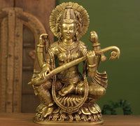 Brass Saraswati SuperFine Carving