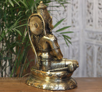 Brass Hanuman Meditative Posture