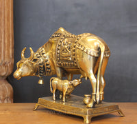 Brass Kamdhenu Cow with Calf