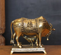 Brass Kamdhenu Cow with Calf