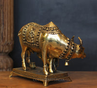 Brass Kamdhenu Cow with Calf
