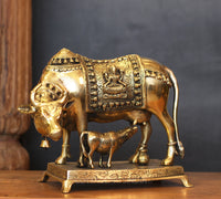 Brass Kamdhenu Cow with Calf
