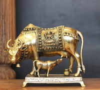 Brass Kamdhenu Cow with Calf