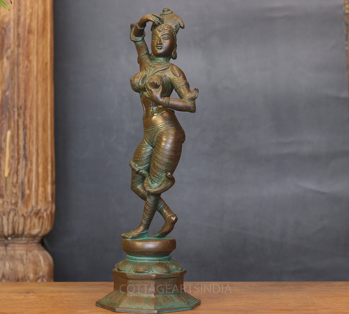 Bronze Finished Brass Apsara Courtesan