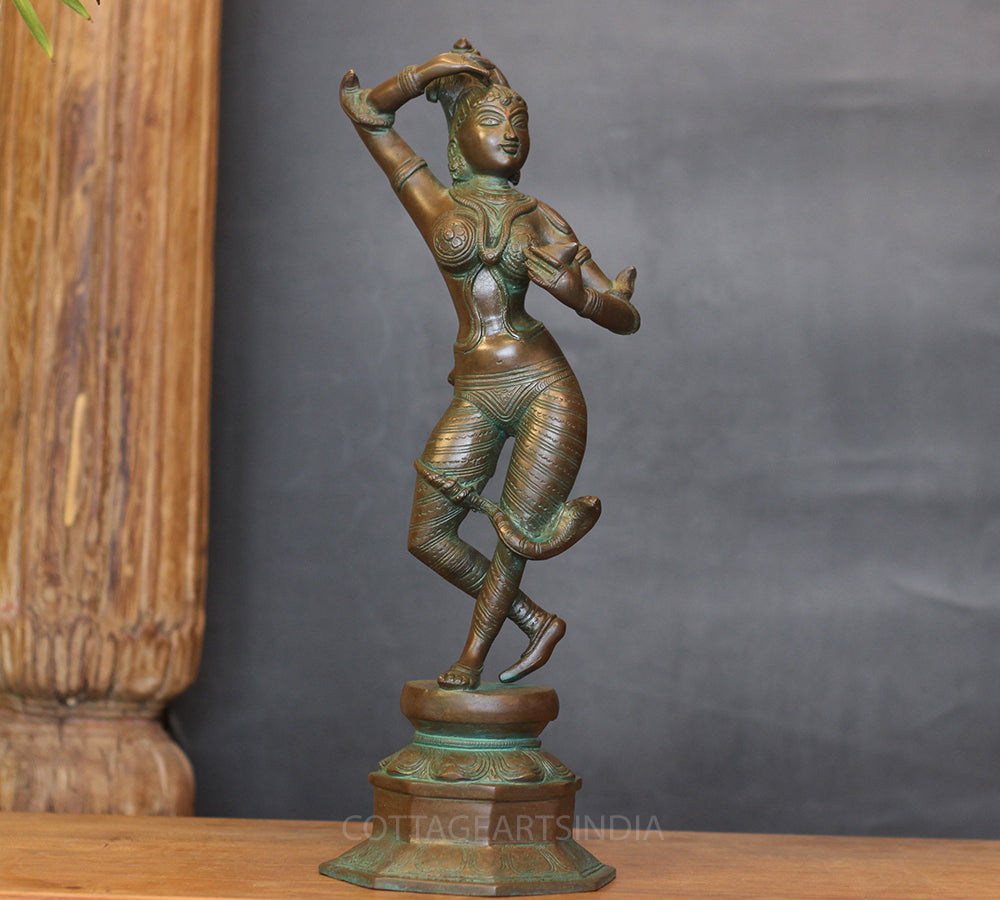Bronze Finished Brass Apsara Courtesan