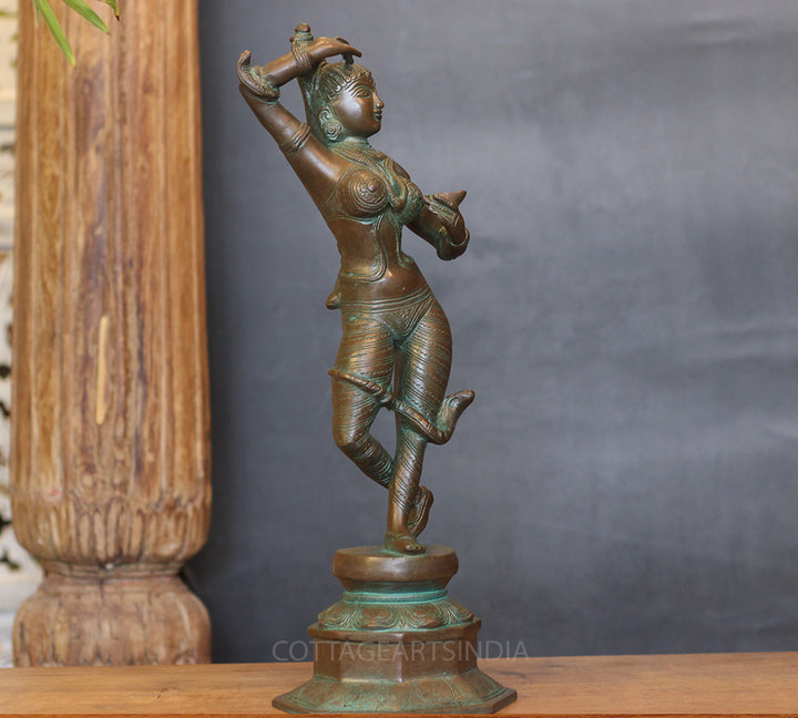 Bronze Finished Brass Apsara Courtesan