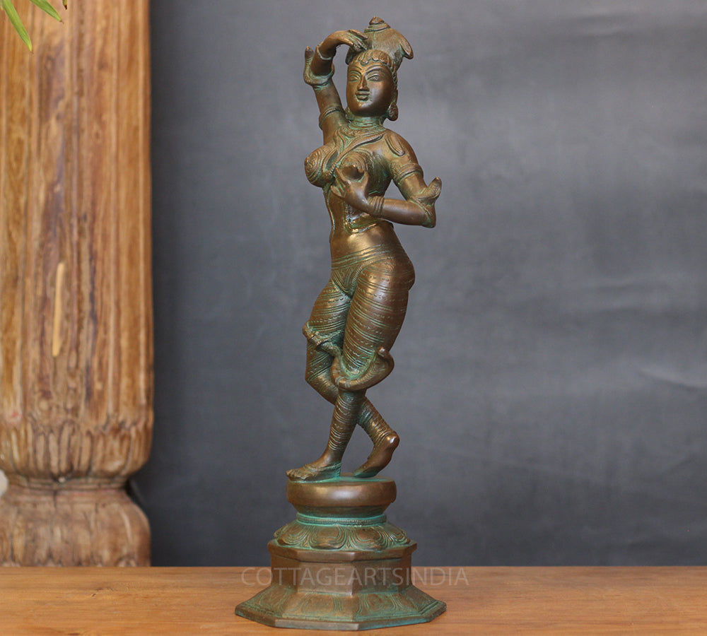 Bronze Finished Brass Apsara Courtesan