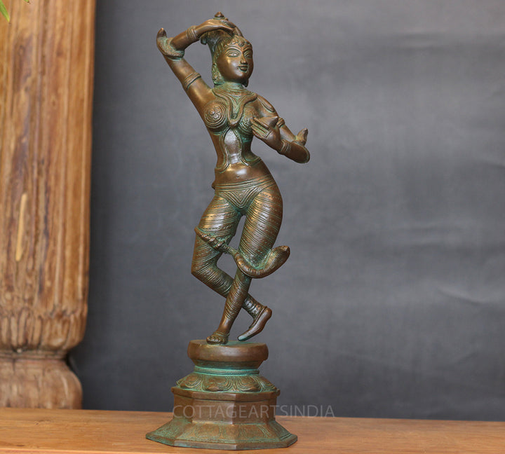Bronze Finished Brass Apsara Courtesan