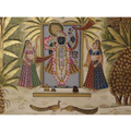 Lord Shrinathji Temple Scene with Peacocks