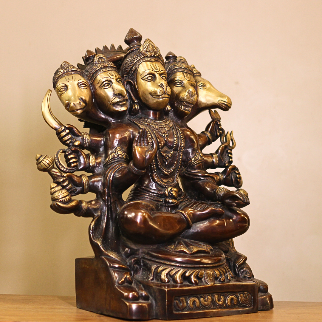 Brass Panchmukhi Hanuman 16"inches