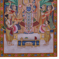 Shrinathji in Chandra Ratri Seva – Moonlit Nathdwara Pichwai