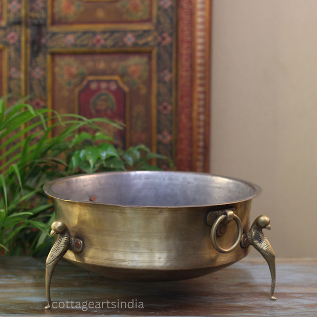 Brass Vintage Carved Planter
