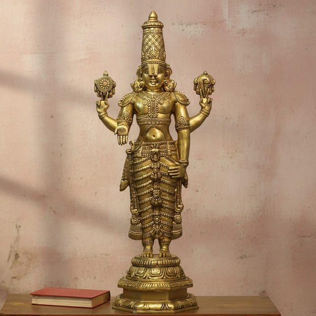 Brass Tirupati Balaji Superfine Carving 34"