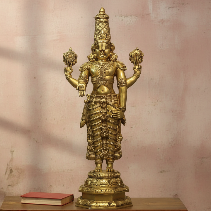 Brass Tirupati Balaji Superfine Carving 34"