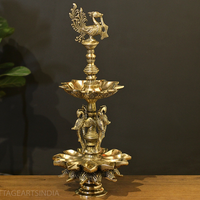 Brass Oil Lamp with Annapakshi