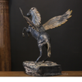 Mythical Winged Horse Brass Sculpture | Black Antique Finish | Symbol of Strength & Freedom