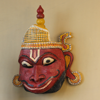 Vintage Odisha Wooden Folk Mask – Traditional Indian Folk Art