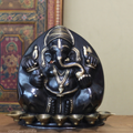Ganesha Sculpture with Lotus Diyas | Traditional Indian Diya Décor