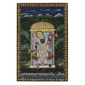 Shrinathji in Moonlit Temple Garden Pichwai Painting