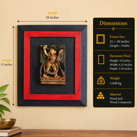 Wooden Frame Hanuman Wall Hanging