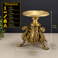 Brass Candle Stand Yali 7''
